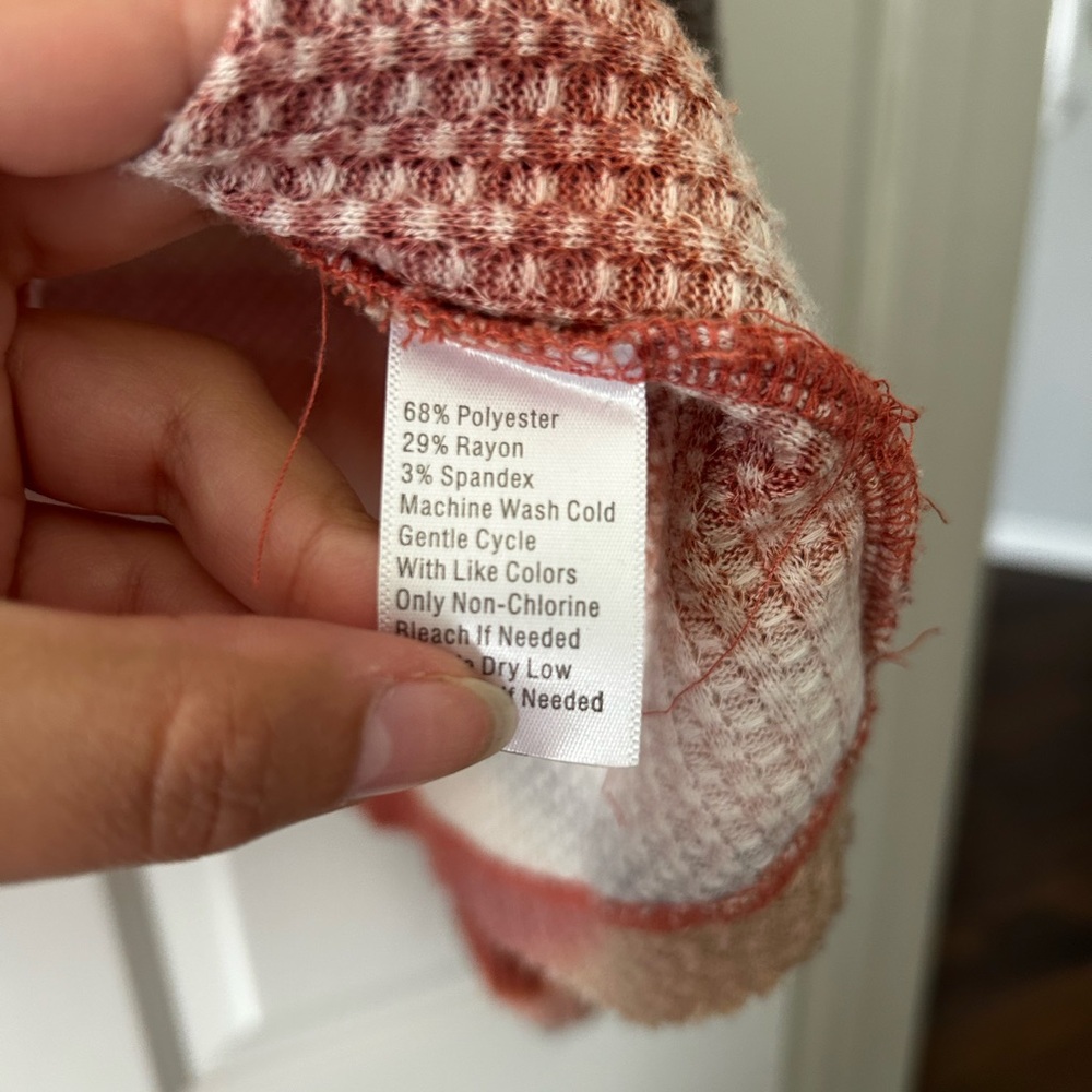 Wonderly Striped Waffle Knit Top in Rust, Mauve, Taupe Size 2X - Picture 2 of 4